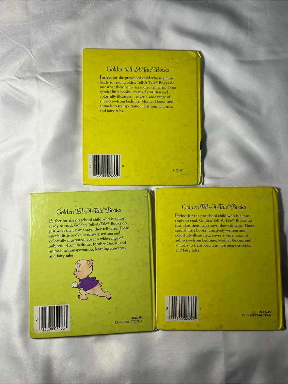 Lot 3 Vintage 1970s Golden Tell-A-Tale Hardcover Books Winnie Pooh Porky Pig